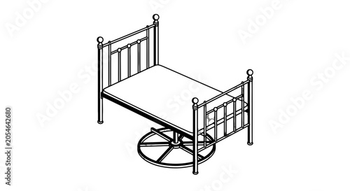 Photos Vintage Metal Hospital Bed Frame Illustration.