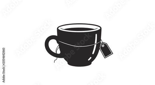 Fotografía Black Tea Cup with Tea Bag.