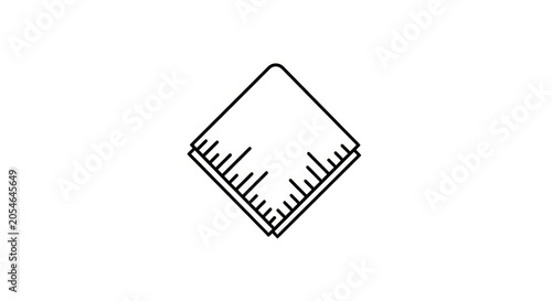 Ruler measurement tool graphic icon.