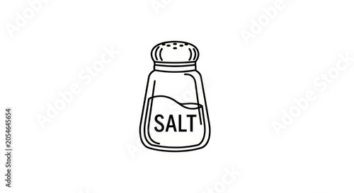 Salt shaker icon simple line drawing.