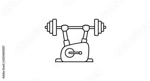 Simple line drawing of dumbbell machine.