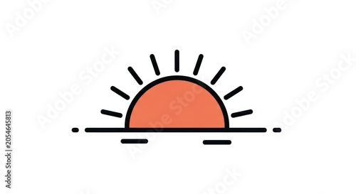 Simple sunrise icon with lines.