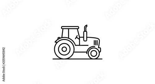 Tractor Icon Agricultural Vehicle Symbol.