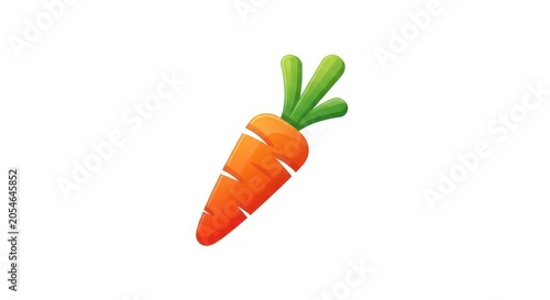 Vibrant orange cartoon carrot icon.