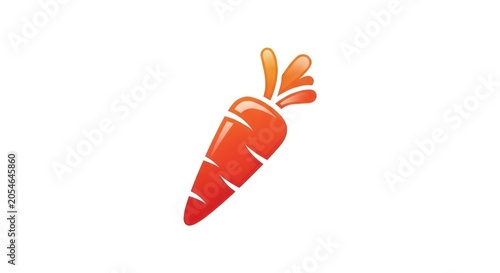 Vibrant orange carrot icon graphic design.