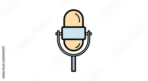Vintage Microphone Illustration Sound Equipment.