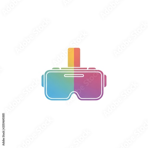 Virtual reality glasses icon technology.