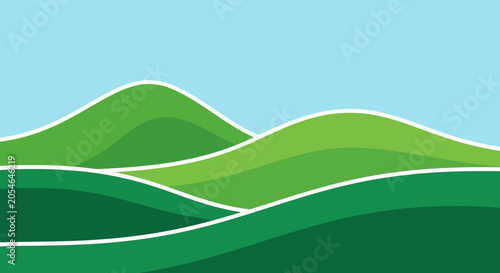 Φωτογραφία green hills landscape illustration
