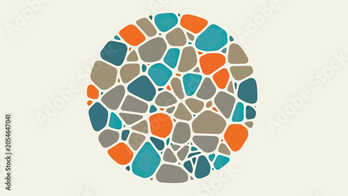 Картината върху платно Abstract mosaic of irregular shapes in earthy tones