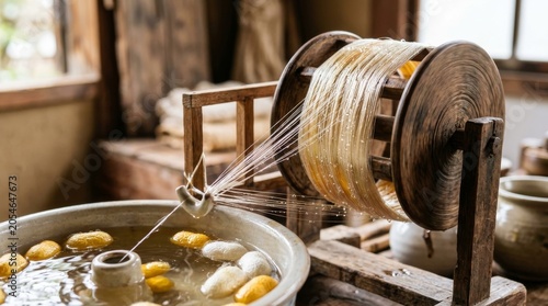 Traditional Chinese Silk Production: Cocoon Reeling Process