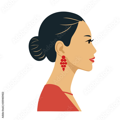 Woman Profile Flat Illustration
