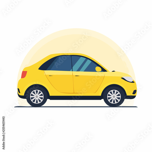 Yellow Sedan Car Illustration