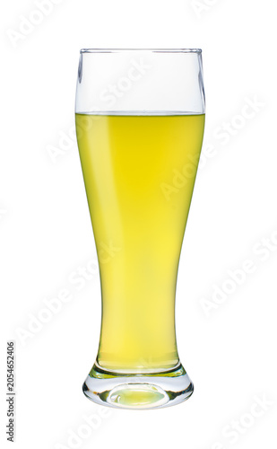 Glas of pineapple juice isolated on white bacground