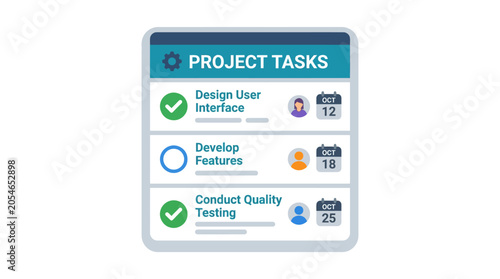 Project management tasks, software development icons, checklist, to-do list, productivity symbols, vector set isolated on White Background vector eps silhouette