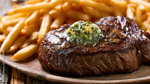 traditional french steak frites food photography