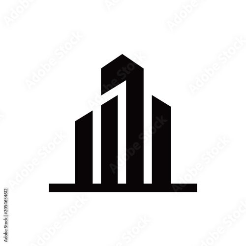Modern Geometric House Roof Icon for Real Estate and Property