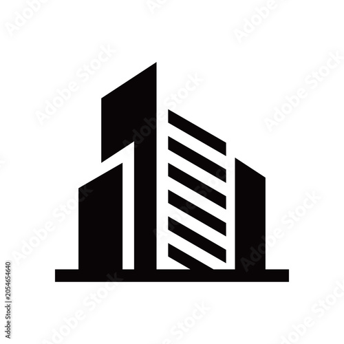 Modern Geometric House Roof Icon for Real Estate and Property