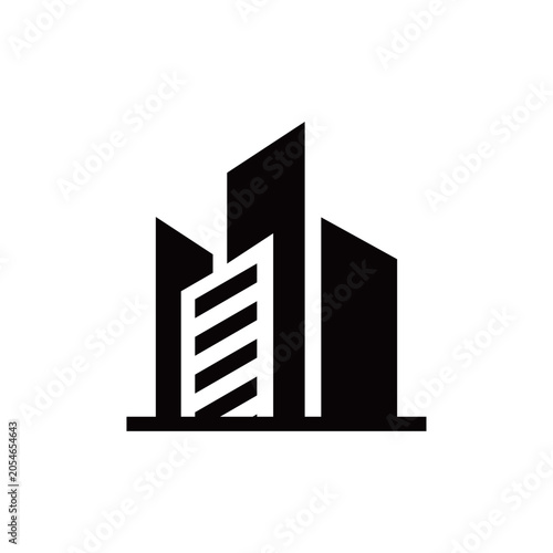 Modern Geometric House Roof Icon for Real Estate and Property
