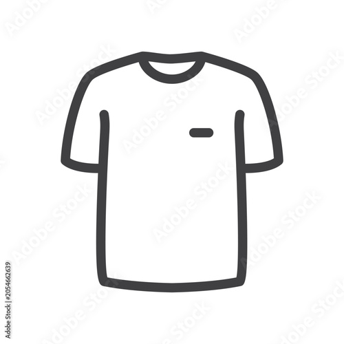 Outline T-shirt icon isolated flat style design.