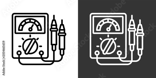 Foto Tester Black And White Multiple Style Icon Set Collection Pack Vector Illustrati