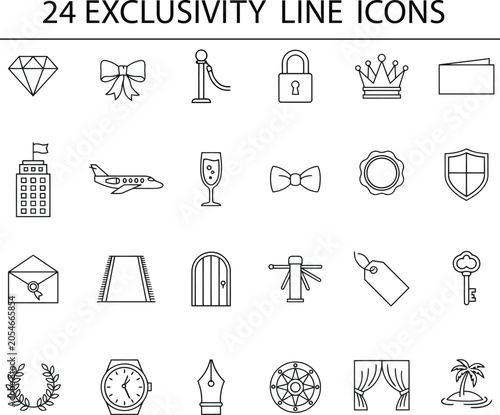 Foto Set of 24 exclusivity line icons
