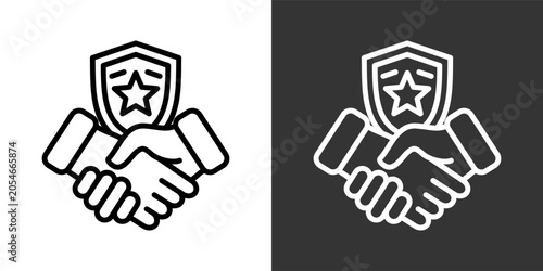 Tableau sur toile Trust Black And White Multiple Style Icon Set Collection Pack Vector Illustratio