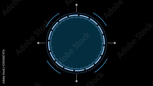 Target Futuristic HUD Circle Lock Interface Endless Loop Animation with Digital Tracking Scanner Technology