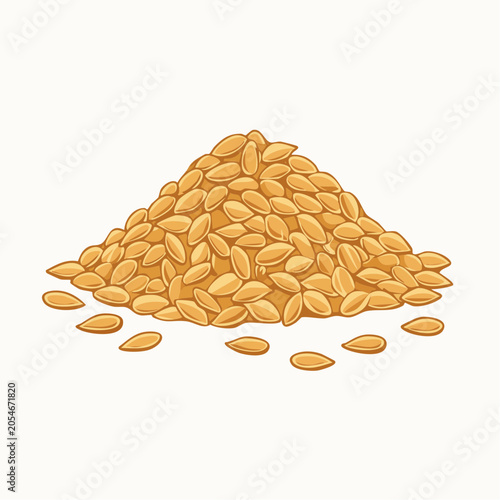 Pile of Golden Flax Seeds