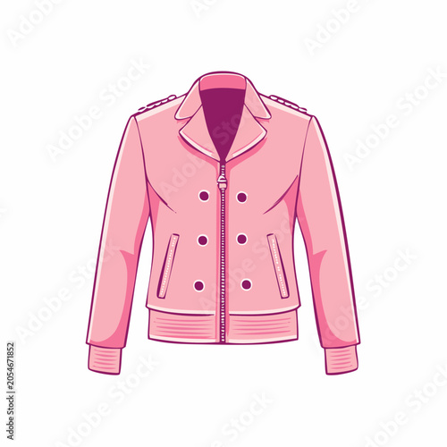 Pink Biker Jacket Illustration