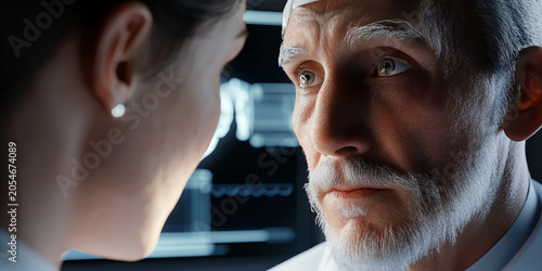 Doctor Consulting Patient via Digital Screen with Clear Facial Detail for Telemedicine and Remote Healthcare Services