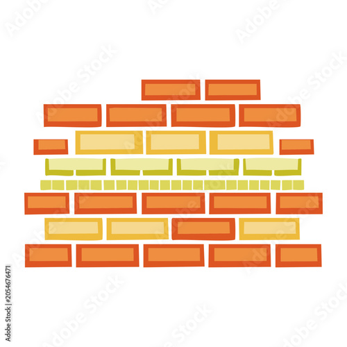 Cartoon brick wall vector illustration