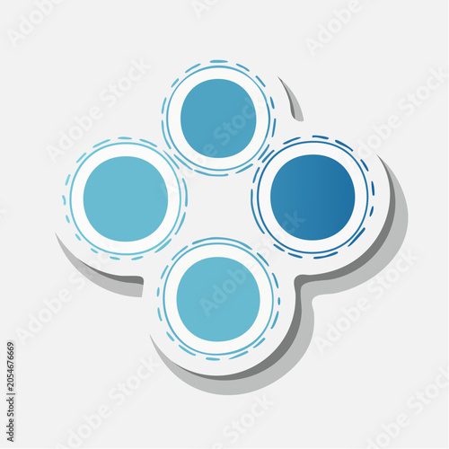 Four Blue Circles Connected in a Flower Shape
