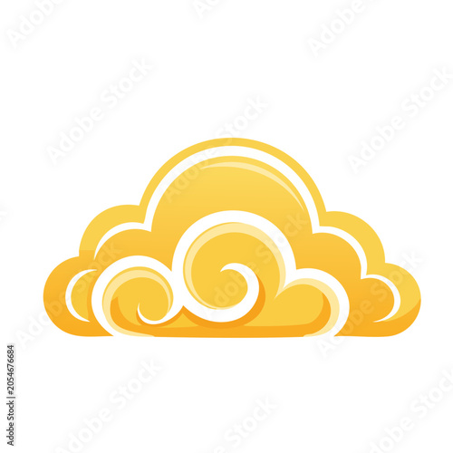 Golden stylized cloud vector graphic