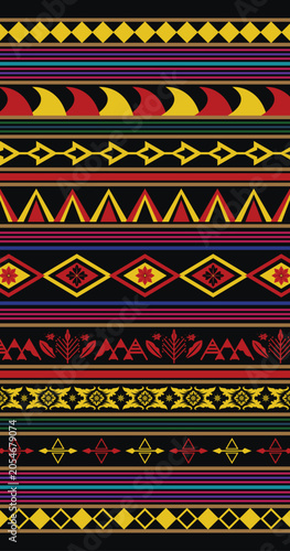 folk cloth colorful tribal pattern traditional art ethnic fabric digital print illustration design