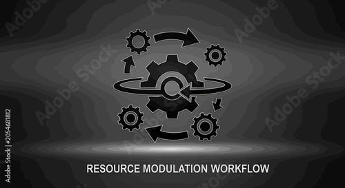 Konstfotografi Abstract Gear Mechanism Representing Resource Modulation Workflow