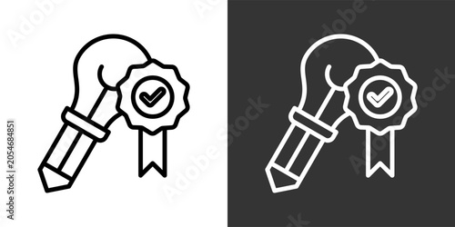 Vászonkép Originality Black And White Multiple Style Icon Set Collection Pack Vector Illus