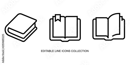 Cuadro en lienzo Book Reading and Education Icon Set Vector Illustration Editable with Transparen