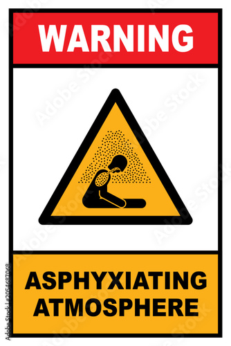 Tableau sur toile Asphyxiating atmosphere  ISO 7010 sign with text vector design.