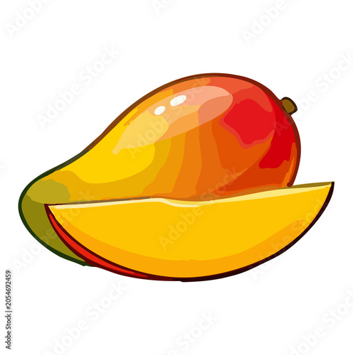 Vector illustration of mango and orange slice isolated on transparent Background fresh healthy fruit food clipart snack nutrition icon