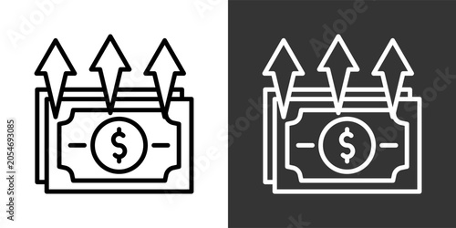 Bild auf Leinwand Profitability Black And White Multiple Style Icon Set Collection Pack Vector Ill