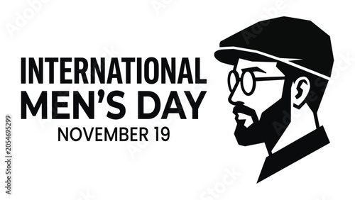 Man with a beard and flat cap represents the annual observance of International Men's Day on November 19.