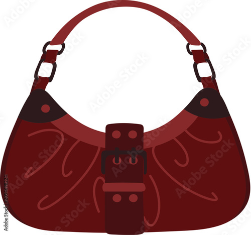 red female handbag
