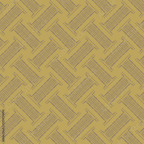 Mustard Brown Textured Diagonal Geometric Pattern