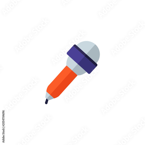 Colorful microphone with pen tip.