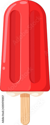 Colorful red ice cream popsicle stick.