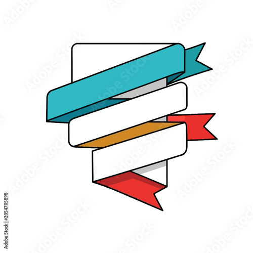 Colorful Ribbon Banner Design with Blank Space for Text.