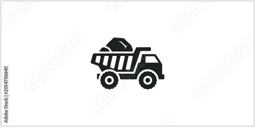 Photos Black Dump Truck Icon Filled With Dirt