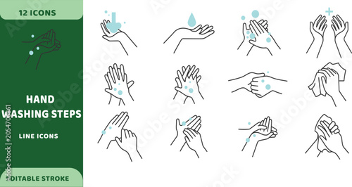 Foto Hand washing vector icons