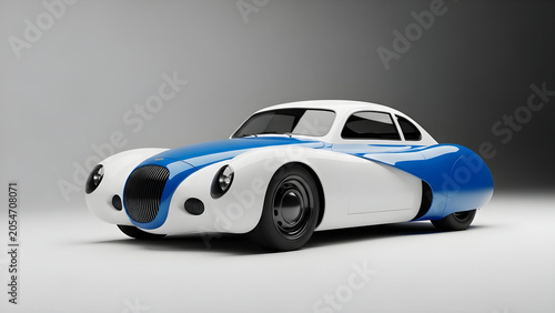 Vintage sports car showcased on a clean surface with a sleek design