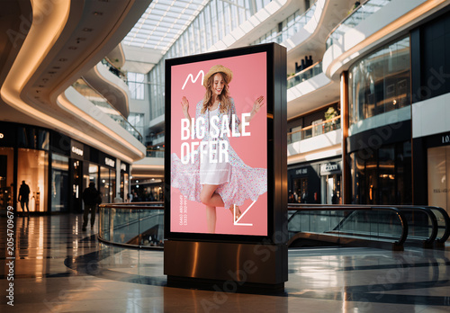 Citylight in City Mall Mockup
